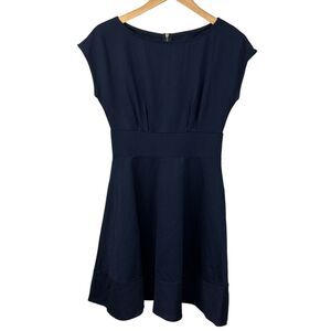 Kate Spade Broome Street Navy Blue Ponte Cap Sleeve Fiorella Dress Sz S